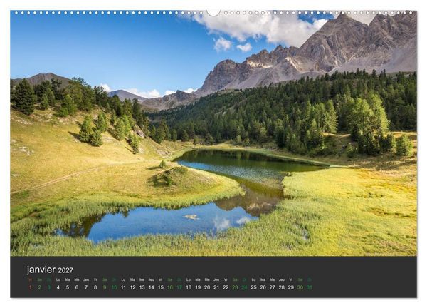 Produktbild: Lacs de montagne. Miroir des cimes (Calendrier mural haut de gamme 2027 DIN A2 vertical), CALVENDO calendrier mensuel