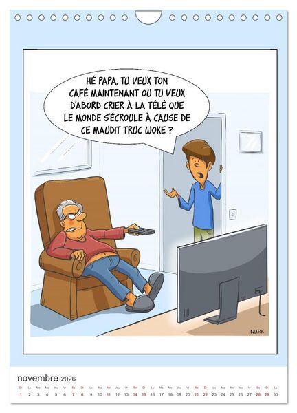 Produktbild: Les Babyboumeurs - Dessins humoristiques (Calendrier mural 2026 DIN A4 horizontal), CALVENDO calendrier mensuel