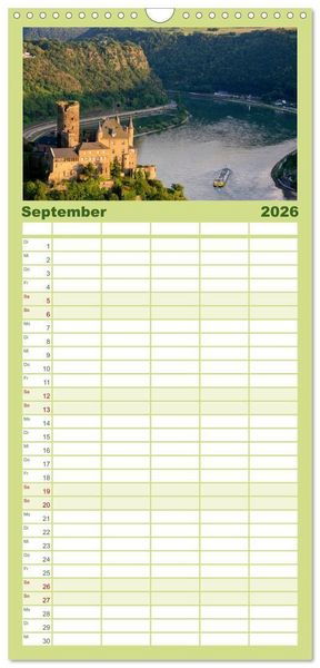Produktbild: Familienplaner 2026 - Burgen in Deutschland mit 5 Spalten (Wandkalender, 21 x 45 cm) CALVENDO