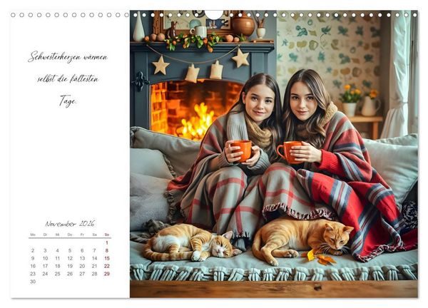 Produktbild: Schwesterzeit - Mit dir ist jeder Tag besonders (Wandkalender 2026 DIN A3 quer), CALVENDO Monatskalender