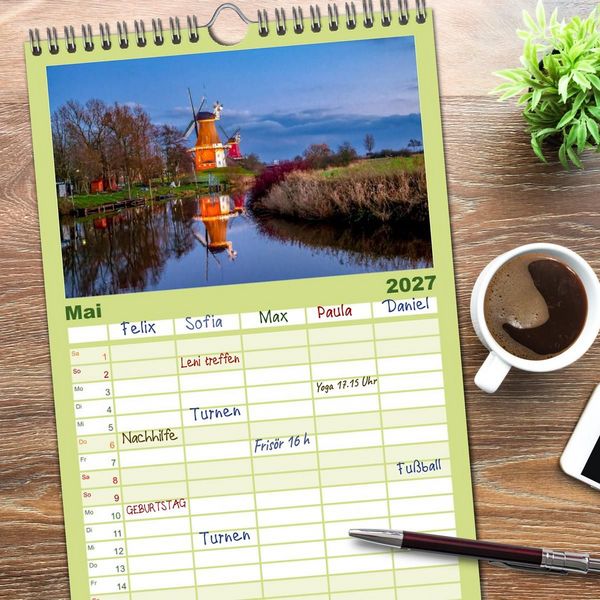 Produktbild: Familienplaner 2027 - Greetsiel und Umzu mit 5 Spalten (Wandkalender, 21 x 45 cm) CALVENDO