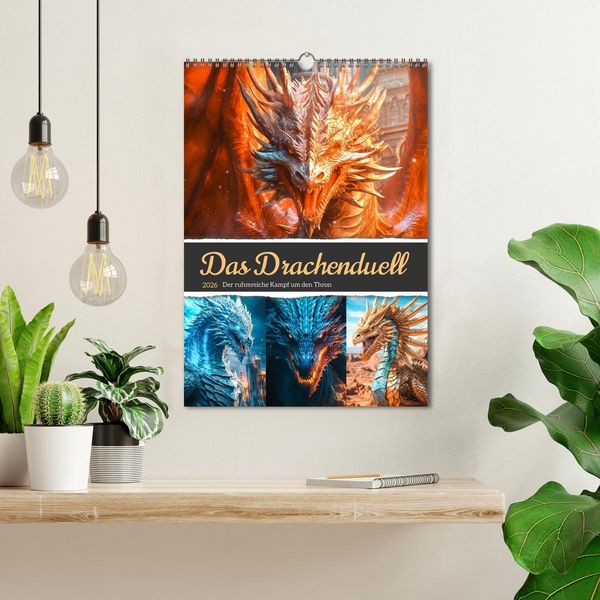 Produktbild: Das Drachenduell (Wandkalender 2026 DIN A3 hoch), CALVENDO Monatskalender