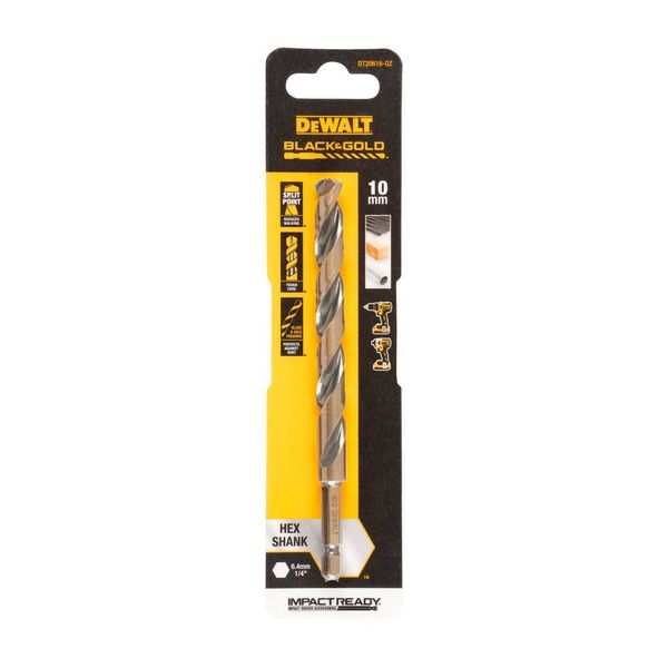Produktbild: DEWALT DT20616-QZ HSS-G Metall-Spiralbohrer 1 St&uuml;ck 10 mm Gesamtl&auml;nge 138 mm korrosionsgesch&uuml;tzt Sechskant 1 St.