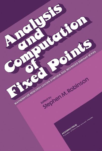 Produktbild: Analysis and Computation of Fixed Points