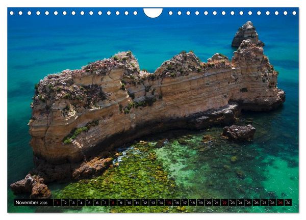 Produktbild: Str&auml;nde, Felsen und Meer - ALGARVE 2026 (Wandkalender 2026 DIN A4 quer), CALVENDO Monatskalender