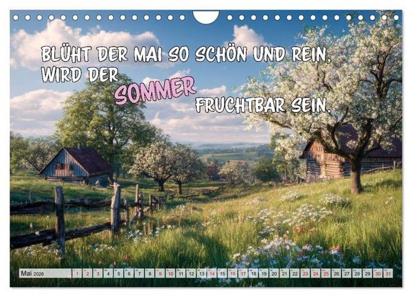Produktbild: Bauernweisheiten - Stimmen der Natur (Wandkalender 2026 DIN A4 quer), CALVENDO Monatskalender