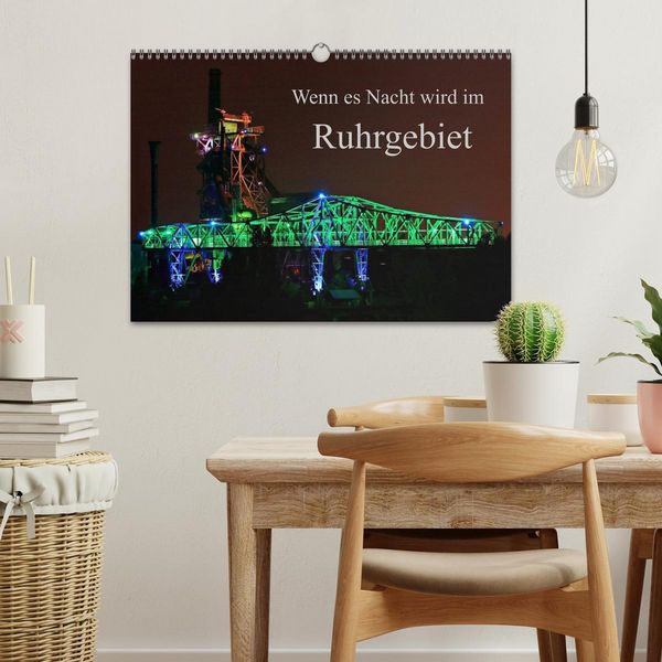 Produktbild: Wenn es Nacht wird im Ruhrgebiet (Wandkalender 2026 DIN A3 quer), CALVENDO Monatskalender