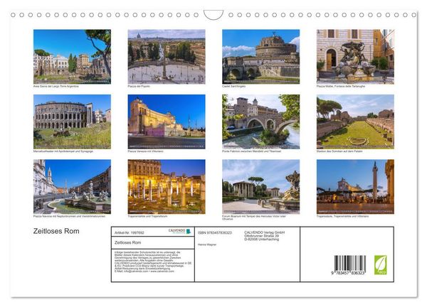 Produktbild: Zeitloses Rom (Wandkalender 2026 DIN A3 quer), CALVENDO Monatskalender