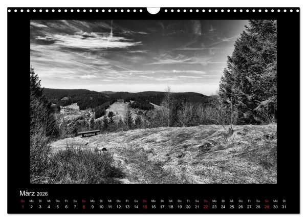Produktbild: Harz-Bilder in monochrome (Wandkalender 2026 DIN A3 quer), CALVENDO Monatskalender