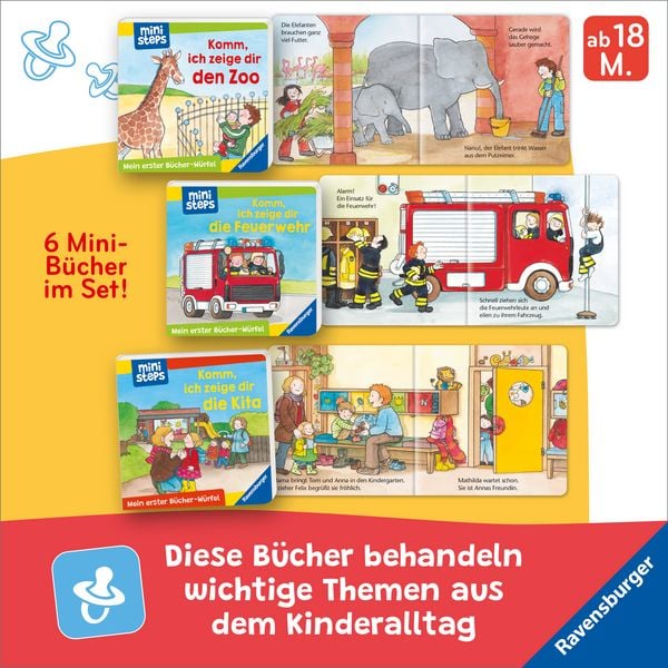 Produktbild: Ministeps: Mein erster Bücher-Würfel: Kita, Zoo und Feuerwehr (Bücher-Set)
