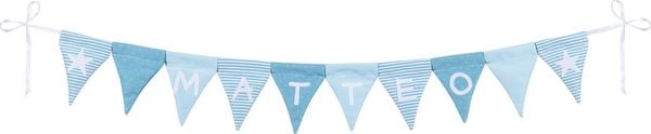 Produktbild: Buchstabenwimpelkette blau, mit 10 Wimpeln