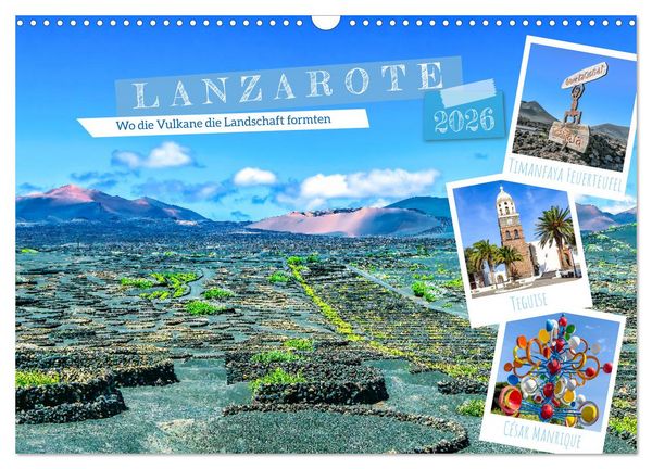 Produktbild: Lanzarote - Wo die Vulkane die Landschaft formten (Wandkalender 2026 DIN A3 quer), CALVENDO Monatskalender