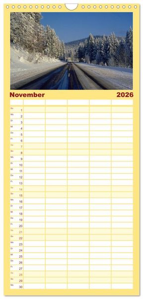 Produktbild: Familienplaner 2026 - Bayerischer Wald mit 5 Spalten (Wandkalender, 21 x 45 cm) CALVENDO
