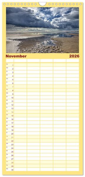 Produktbild: Familienplaner 2026 - Amrum, die Perle in der Nordsee mit 5 Spalten (Wandkalender, 21 x 45 cm) CALVENDO