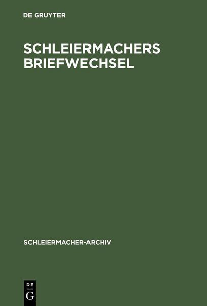 Produktbild: Schleiermachers Briefwechsel