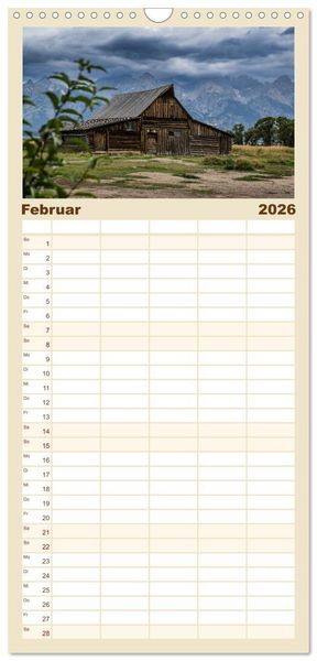 Produktbild: Familienplaner 2026 - Wyoming, South Dakota Colorado mit 5 Spalten (Wandkalender, 21 x 45 cm) CALVENDO