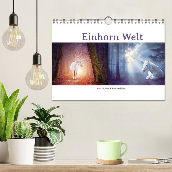 Produktbild: Einhorn Welt - vertr&auml;umte Einhornbilder (Wandkalender 2026 DIN A4 quer), CALVENDO Monatskalender