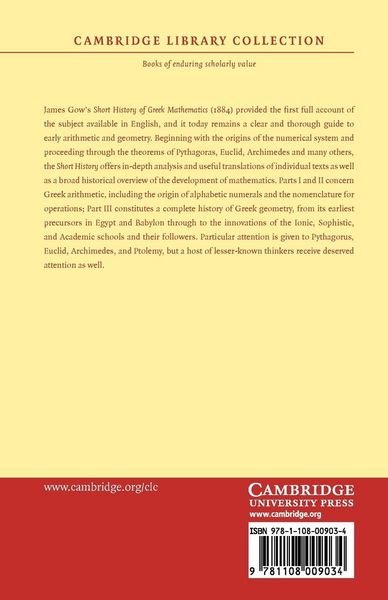 Produktbild: A Short History of Greek Mathematics