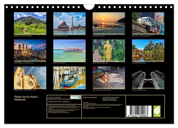 Produktbild: Reise durch Asien - Malaysia (Wandkalender 2026 DIN A4 quer), CALVENDO Monatskalender
