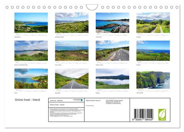 Produktbild: Gr&uuml;ne Insel - Irland (Wandkalender 2026 DIN A4 quer), CALVENDO Monatskalender