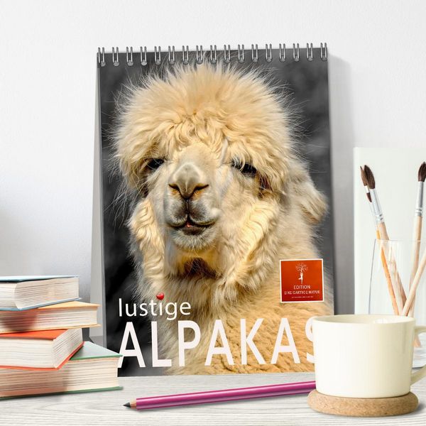 Produktbild: Lustige Alpakas (Tischkalender 2026 DIN A5 hoch), CALVENDO Monatskalender