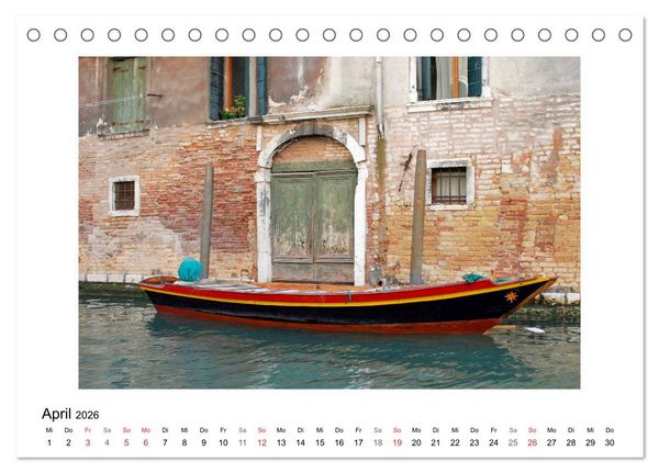 Produktbild: Venedig - Verg&auml;ngliche Sch&ouml;nheit (Tischkalender 2026 DIN A5 quer), CALVENDO Monatskalender