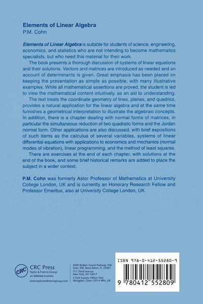 Produktbild: Elements of Linear Algebra
