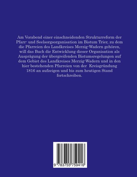 Produktbild: Pfarrorganisation und Pfarreien im Landkreis Merzig-Wadern 1816-2021