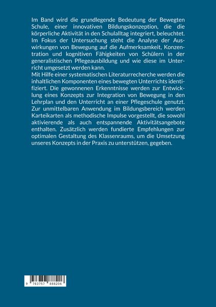 Produktbild: Bewegung im Unterricht f&uuml;r erh&ouml;hte Aufmerksamkeit, Konzentration und effektives Lernen in Pflegeschulen