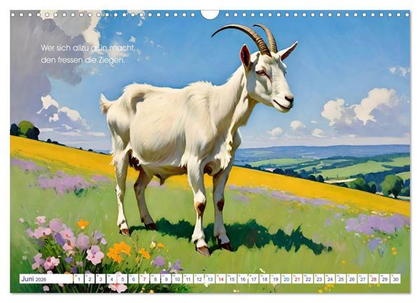Produktbild: Johann Wolfgang von Goethe. Ber&uuml;hmte Zitate malerisch inszeniert (Wandkalender 2026 DIN A3 quer), CALVENDO Monatskalender