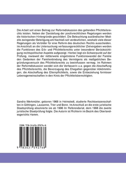Produktbild: Rechtspolitische und rechtsvergleichende Aspekte des geltenden Pflichtteilsrechts