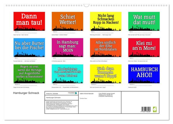 Produktbild: Hamburger Schnack (Wandkalender 2026 DIN A2 quer), CALVENDO Monatskalender