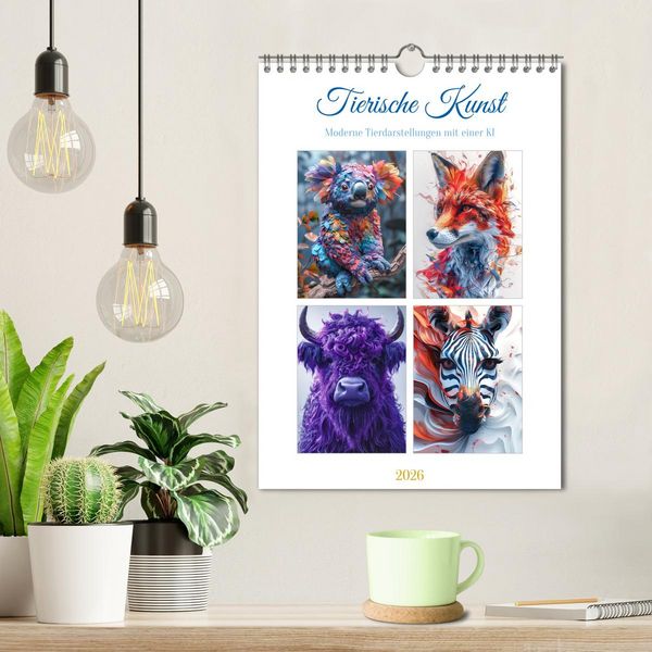Produktbild: Tierische Kunst (Wandkalender 2026 DIN A4 hoch), CALVENDO Monatskalender
