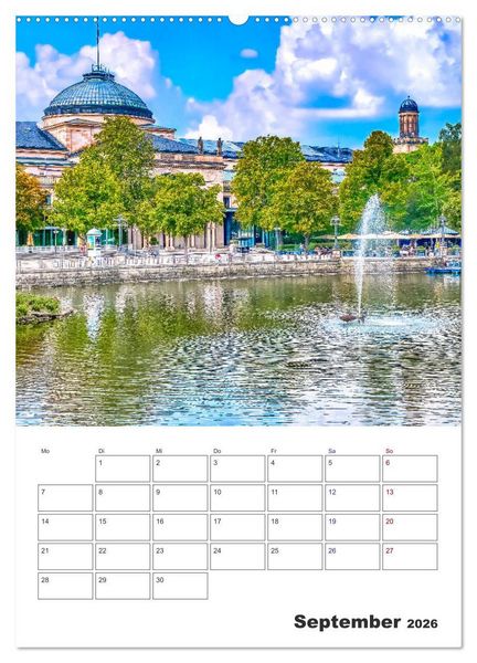 Produktbild: Wiesbaden Terminplaner (Wandkalender 2026 DIN A2 hoch), CALVENDO Monatskalender
