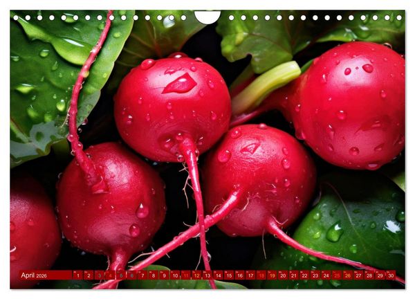 Produktbild: ROT - Gem&uuml;se und Obst - Voller Power (Wandkalender 2026 DIN A4 quer), CALVENDO Monatskalender