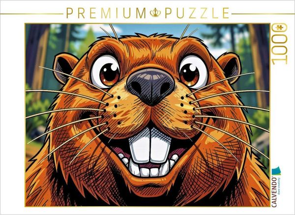CALVENDO Puzzle Ein Motiv aus dem Kalender Lustige Biber - Comic | 1000 Teile Lege-Größe 64x48cm Foto-Puzzle für glückliche Stunden