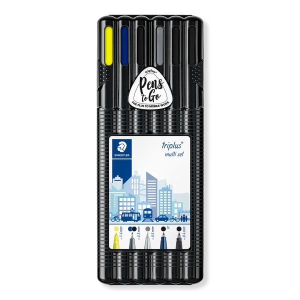 STAEDTLER Fineliner triplus® Black Box 6er Set