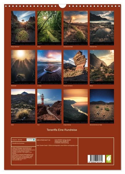 Produktbild: Teneriffa Eine Rundreise (Wandkalender 2026 DIN A3 hoch), CALVENDO Monatskalender