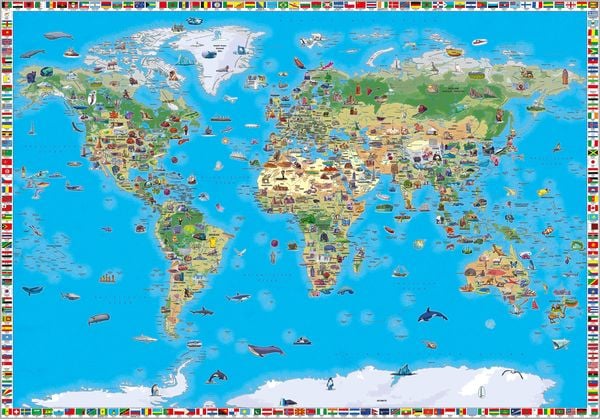 Weltkarte für Kinder, Schreibtischunterlage, freytag & berndt