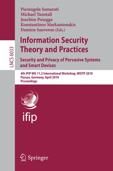 Produktbild: Information Security Theory and Practices: Security and Privacy of Pervasive Systems and Smart Devices