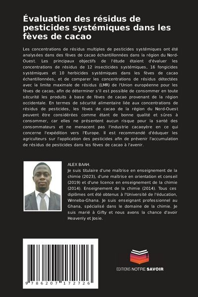Produktbild: &Eacute;valuation des r&eacute;sidus de pesticides syst&eacute;miques dans les f&egrave;ves de cacao