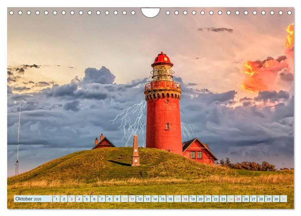 Produktbild: Leuchtturm Gewitter (Wandkalender 2026 DIN A4 quer), CALVENDO Monatskalender