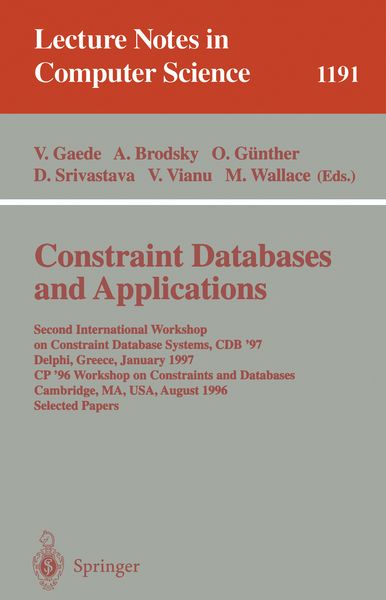 Produktbild: Constraint Databases and Applications