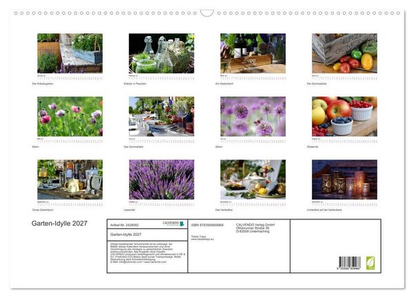 Produktbild: Garten-Idylle 2027 (Wandkalender 2027 DIN A2 quer), CALVENDO Monatskalender