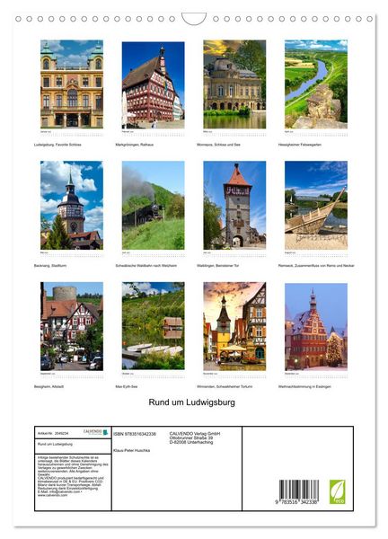 Produktbild: Rund um Ludwigsburg (Wandkalender 2026 DIN A3 hoch), CALVENDO Monatskalender