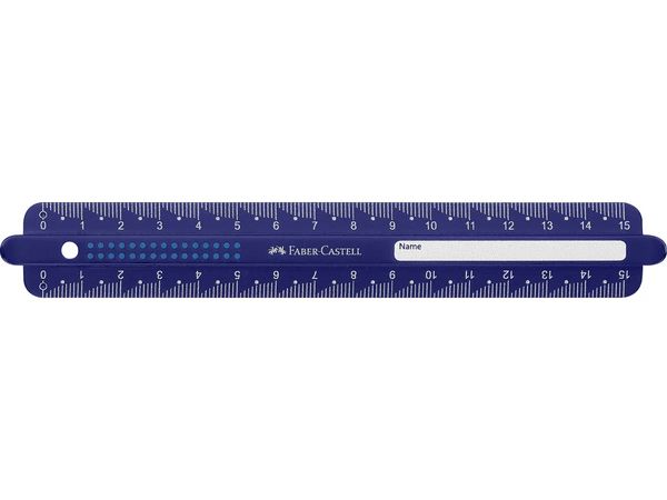 FABER-CASTELL Lineal Dots bruchsicher 15cm sortiert
