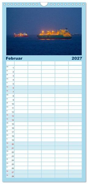 Produktbild: Familienplaner 2027 - Hochseeschiffe mit 5 Spalten (Wandkalender, 21 x 45 cm) CALVENDO