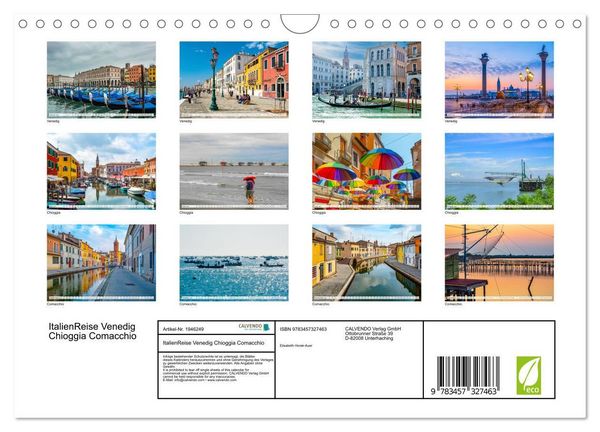 Produktbild: ItalienReise Venedig Chioggia Comacchio (Wandkalender 2026 DIN A4 quer), CALVENDO Monatskalender