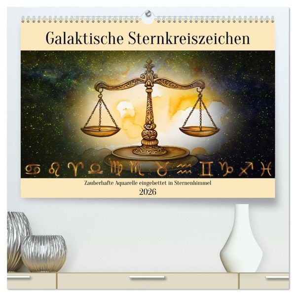 Produktbild: Galaktische Sternkreiszeichen (hochwertiger Premium Wandkalender 2026 DIN A2 quer), Kunstdruck in Hochglanz