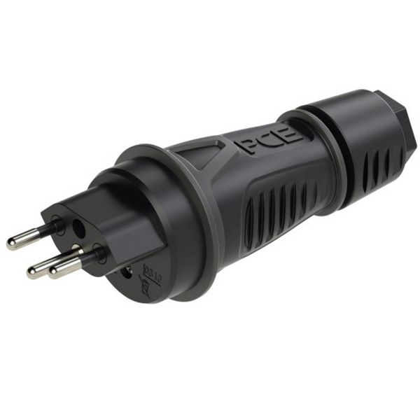 Produktbild: PC Electric 0313-ss Schutzkontaktstecker PA6, TPE 250V Schwarz IP55
